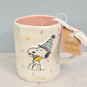 Rae Dunn Snoopy HAPPY BIRTHDAY Mug NEW 2026 Woodstock Cheers Celebrate Gift Hat